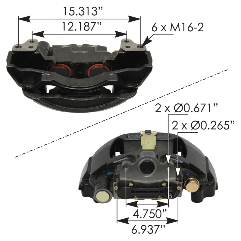 Freightliner Cascadia P3/P4 (2008-2025) Air Disc Brake Caliper with Carrier ADB22XV Type B LH Automann - 158.K081257
