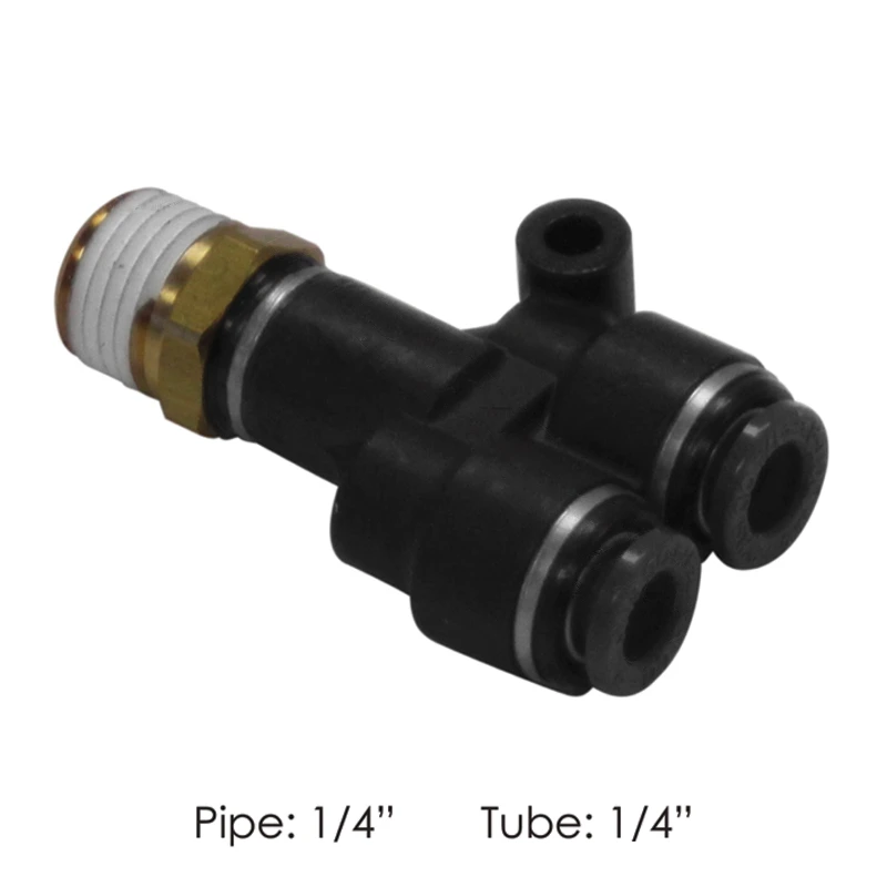 Universal Push Lock Connect Male Branch Y DOT 1/4in X 1/4in Automann - 177.11614