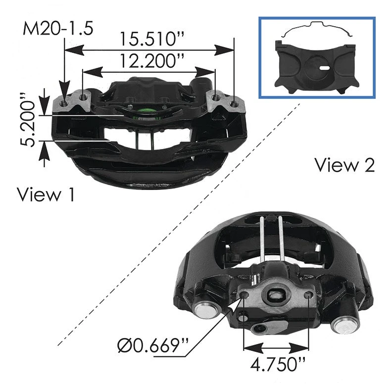 Freightliner Cascadia P4 (2018-2025) Air Disc Brake Caliper with Carrier MAXXUS US Type RH Automann - 158.6403220660