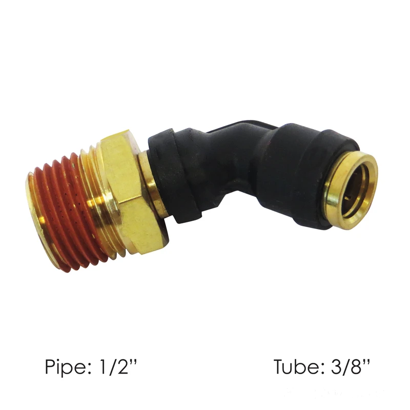 DOT Composite Push-Lock Air Brake Fitting 45° Swivel Male 3/8in Tube x 1/2in NPT Automann - 177.12C746D