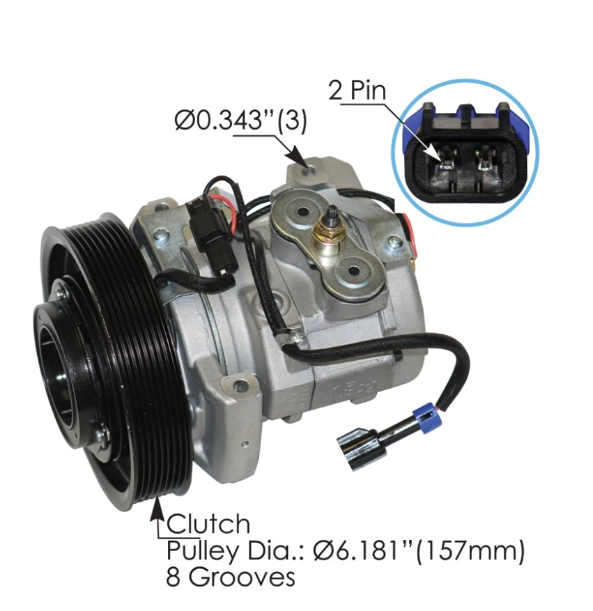 Cascadia DD13/DD15 (2008-Up, P3 & P4) AC Compressor 10S15C 12V Behr Mahle - 830.31302BE