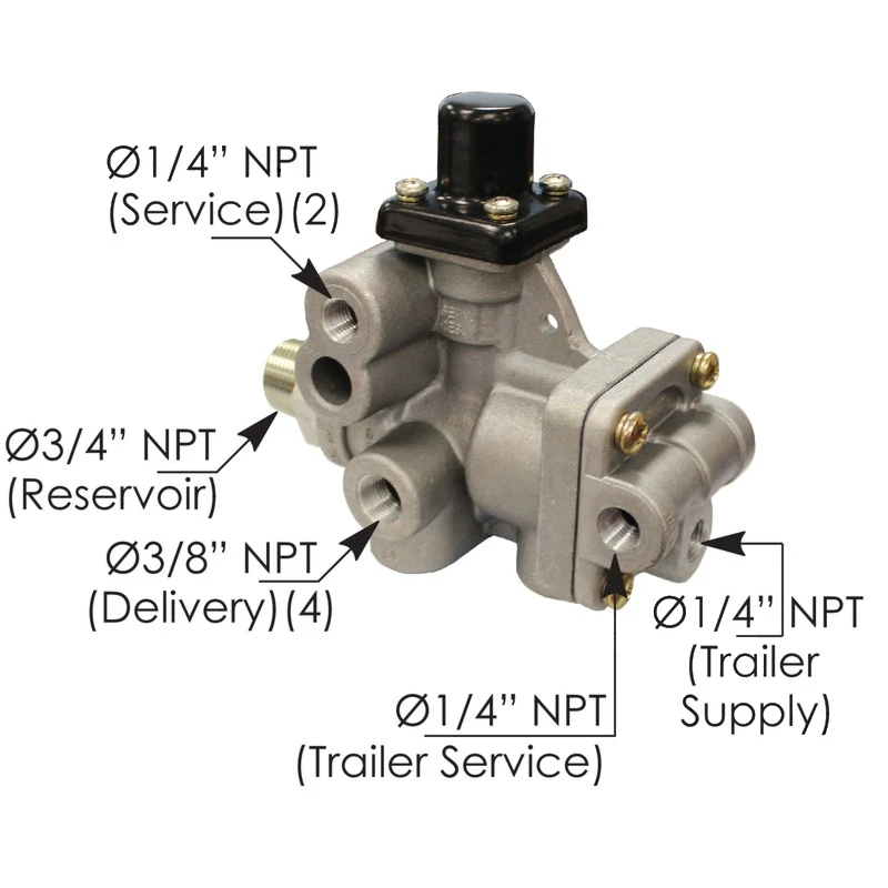 Universal SR5 Type Spring Brake Valve with Anti-Compounding 3/4in NPT Automann - 170.065437