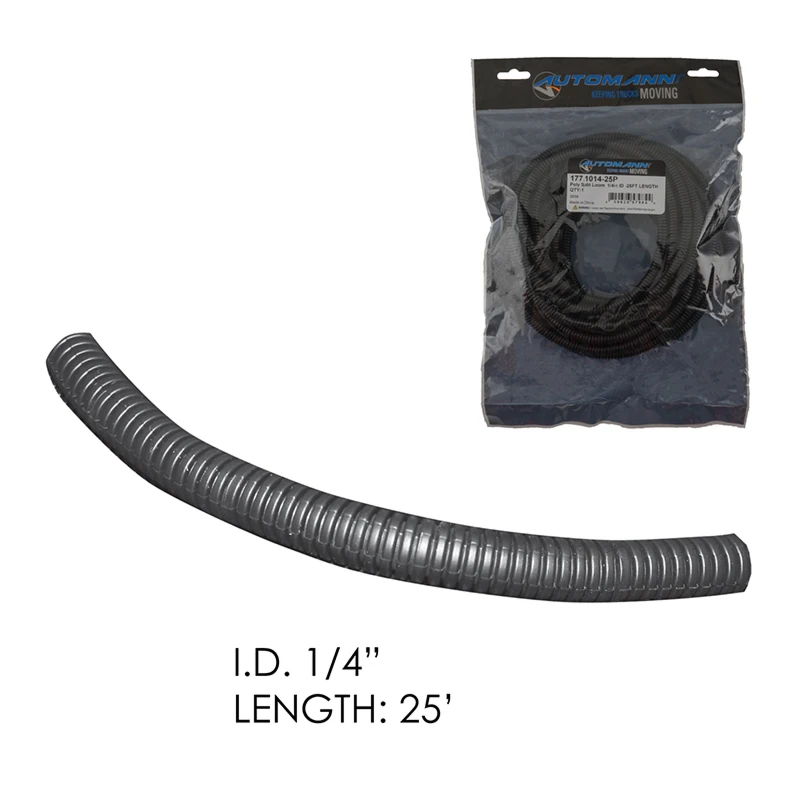 Universal Poly Split Loom 1/4in ID Wire Cable Cover Automann - 177.1014-25P