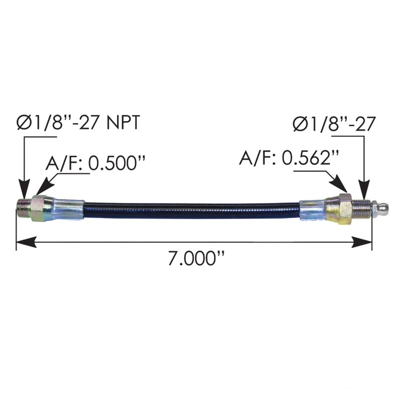 Universal Clutch Grease Hose 7in Automann - 755.GH107