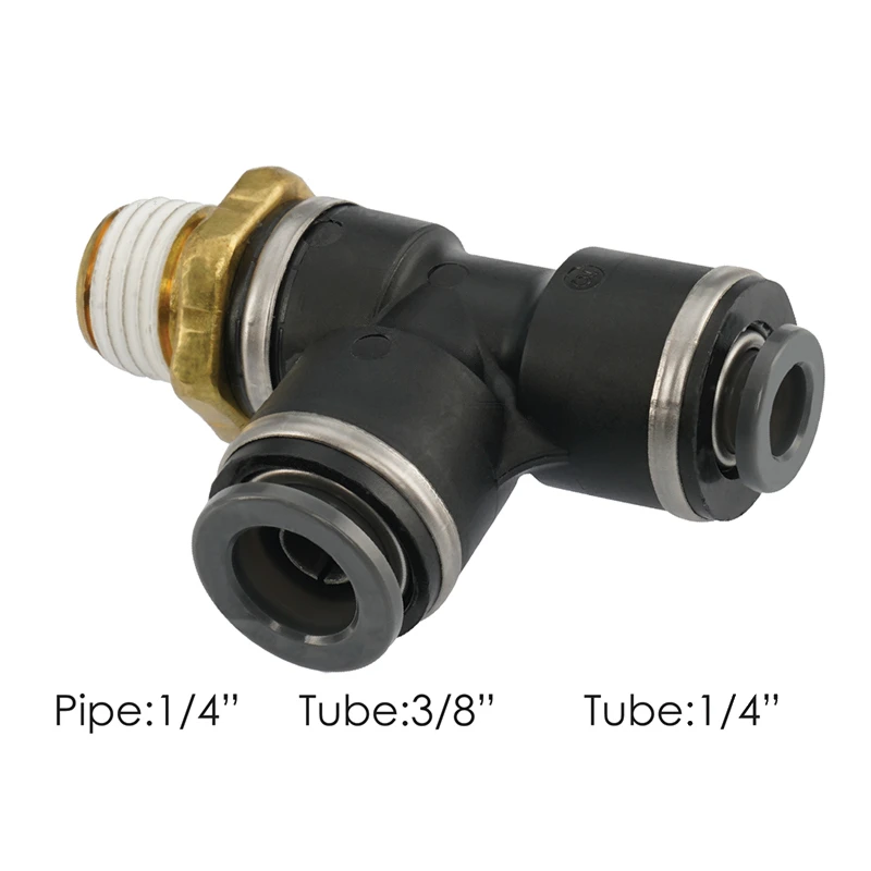 Universal Male Run Tee Push-Lock Fitting 1/4in x 3/8in x 1/4in Automann - 177.117146B