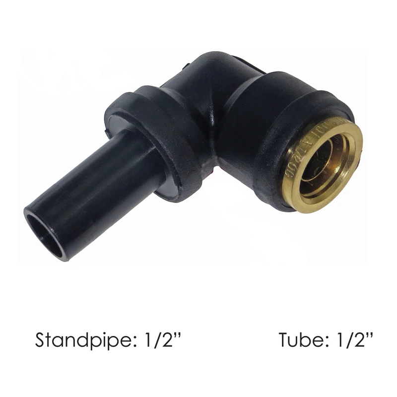 Universal 90-Degree DOT Push-Lock Fitting 1/2in Tube x 1/2in Standpipe Automann - 177.12C598D