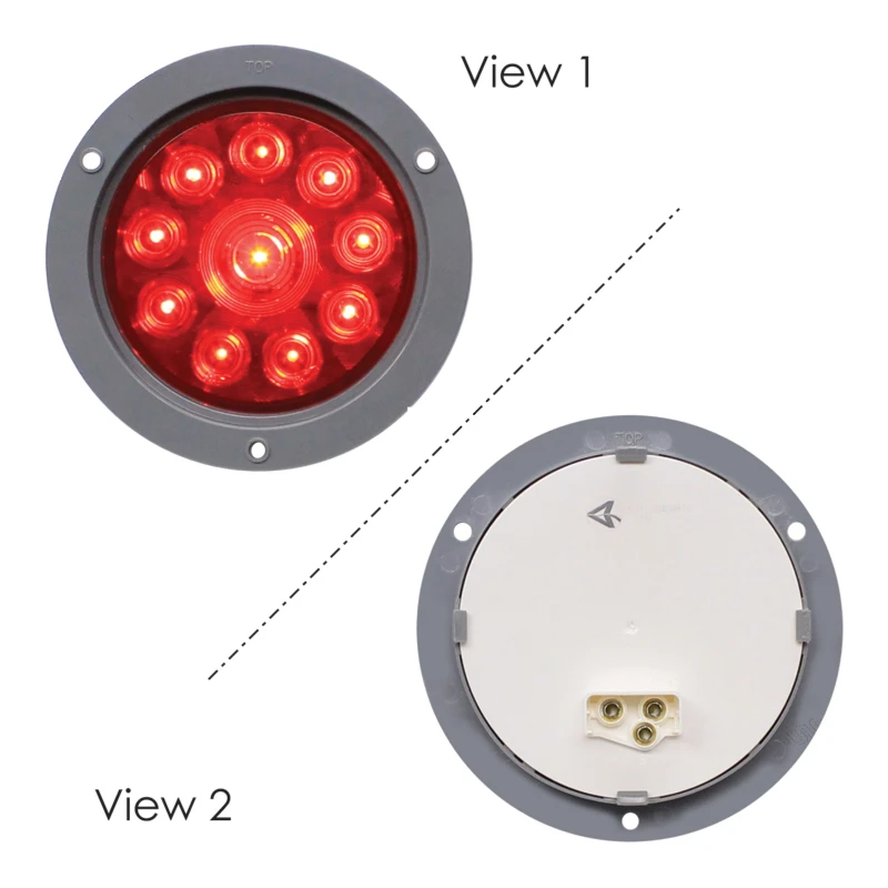 Universal Stop/Tail/Turn Light LED 4in Red Flange Mount Automann - 571.LD404R10