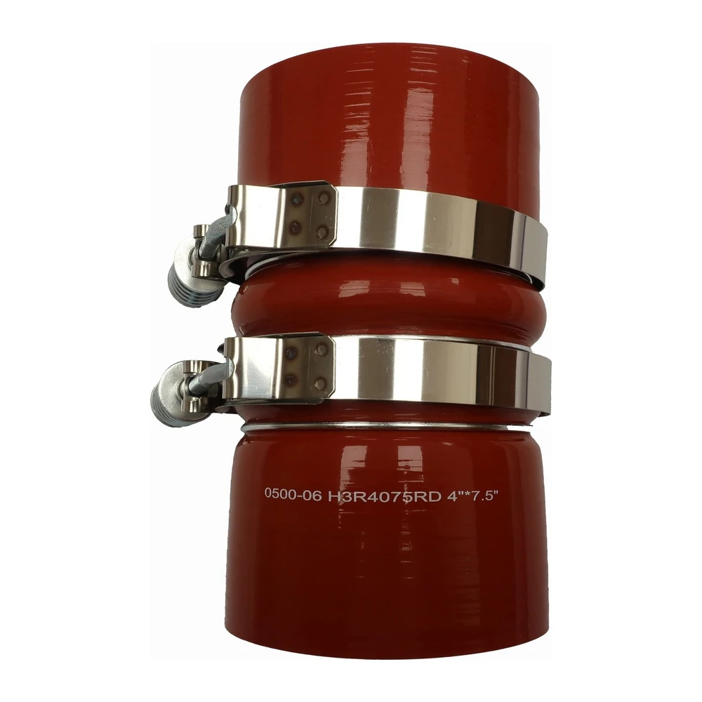 Silicone Hose with Clamp 4in x 7.5in (Red) DTBP - DTBP-05-H3R4075RD