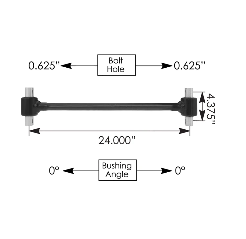 Kenworth T680 Peterbilt 579 Torque Rod 24.0in Automann - TMR714