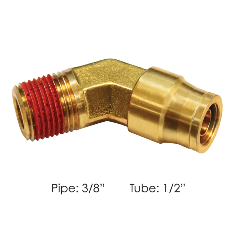 Universal Brass PLC Fitting 45 Deg NS Elbow 1/2 X 3/8in Automann - 177.13B178C