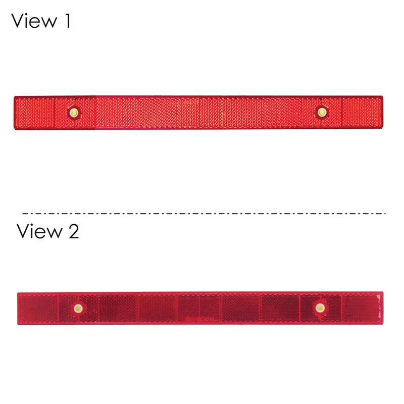Universal Reflector 1-3/32in x 12in Red Rectangular Quick Mount Automann - 571.RF2X12QMR