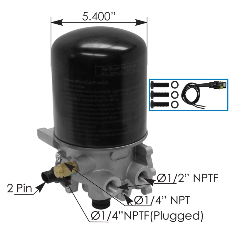 Universal Air Dryer Wabco SS1200P Coalescing Style Automann - 170.955079