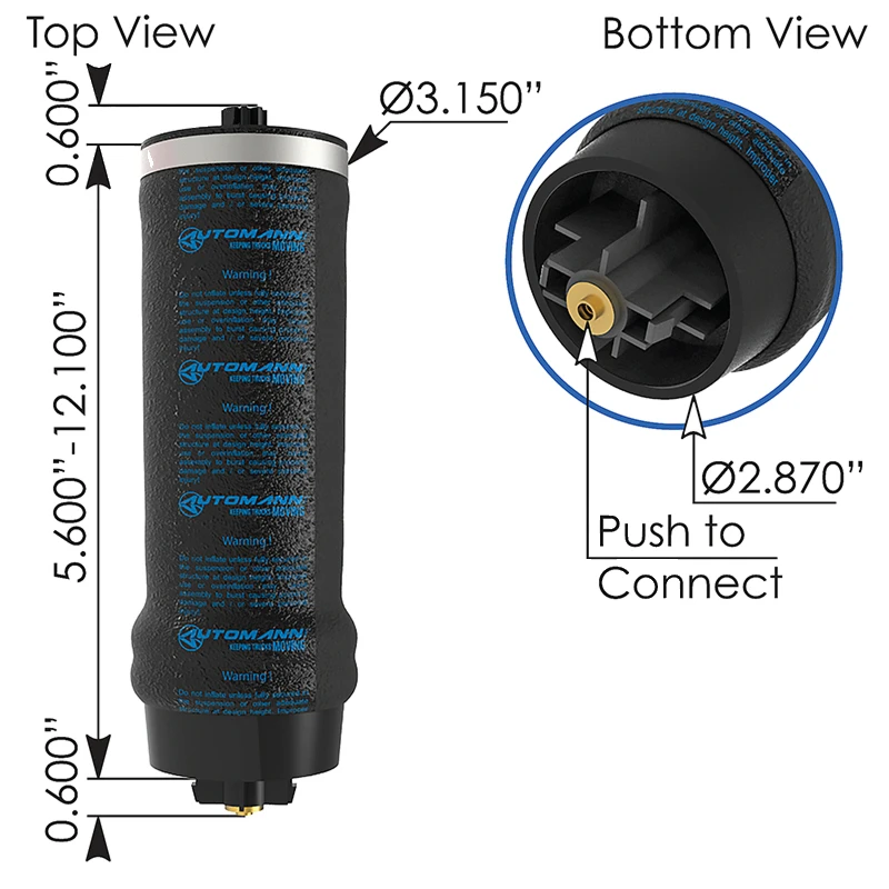 Freightliner Columbia / Century / M2 / Cascadia P3 + P4 Cabin Air Spring (Economy) Automann - ABSZ70-7215I