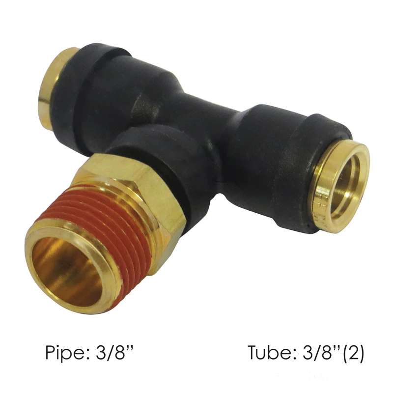 DOT Composite Push-Lock Air Brake Fitting Swivel Male Branch 3/8in Tube x 3/8in NPT Automann - 177.12C726C