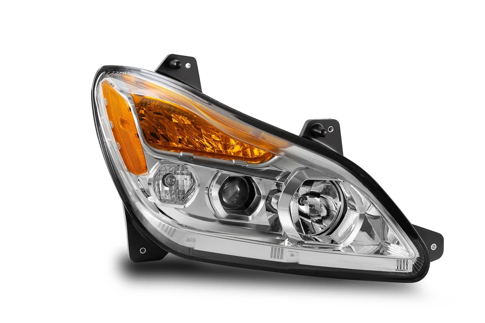 Kenworth T680 Headlight New Generation Chrome Halogen RH DTBP - DTBP-KWTD01-05-018CR-12-RH / TD01-05-018CR-12