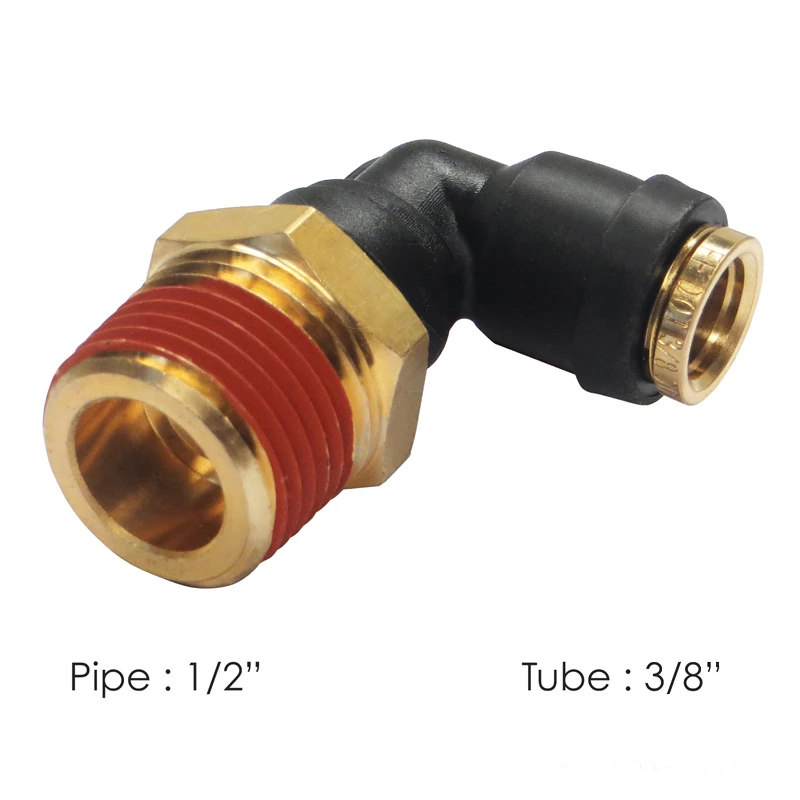 DOT Composite Push-Lock Air Brake Fitting 90° Swivel Male 3/8in Tube x 1/2in NPT Automann - 177.12C696D
