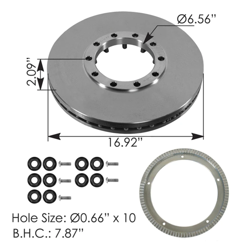 Air Disc Rotor 16.92in x 1.7in (Rear Meritor EX225L) Webb - WEB56093PK