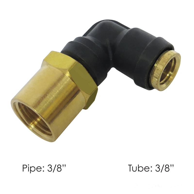 DOT Composite Push-Lock Air Brake Fitting 90° Swivel Female 3/8in Tube x 3/8in NPT Automann - 177.12C706C