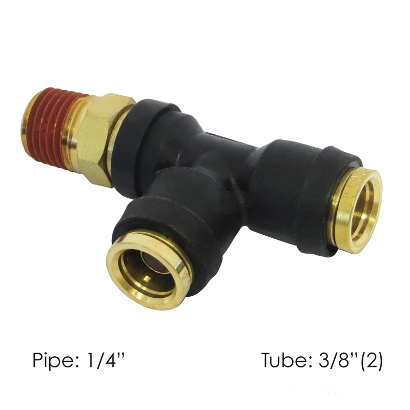 DOT Composite Push-Lock Air Brake Fitting Swivel Male Run 3/8in Tube x 1/4in NPT Automann - 177.12C716B