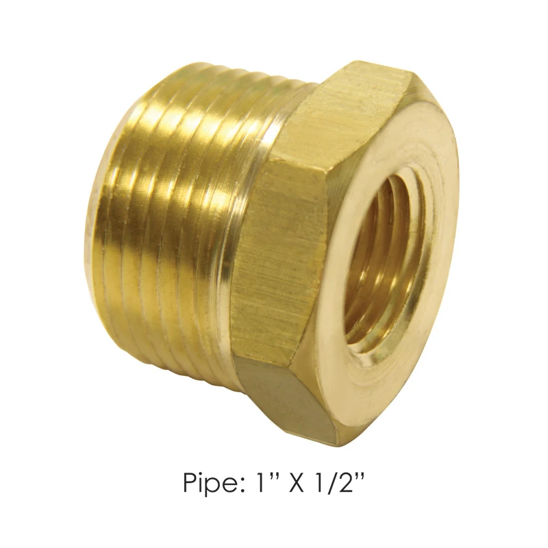 Brass NPT Air Brake Fitting 1in Male x 1/2in Female Automann - 177.9110HD