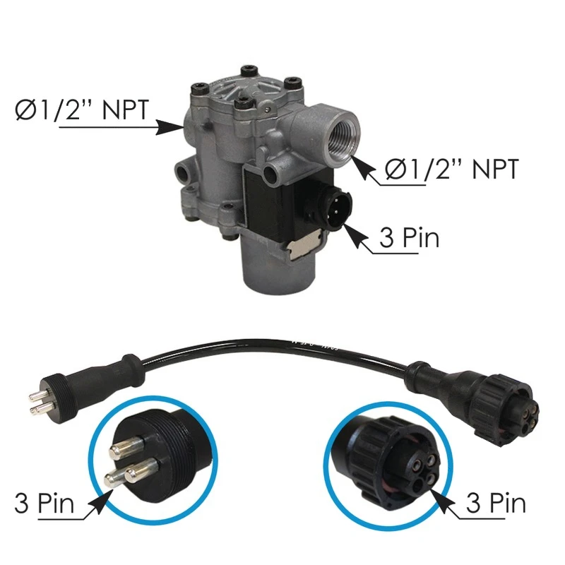 Universal Wabco-Style ABS Modulator Valve Adapter Kit (Tractor) Automann - 170.950127ST