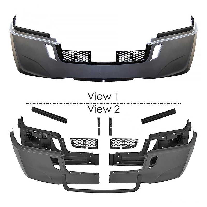 Freightliner Cascadia P4 (2018-2025) Bumper Assembly without Fog Light Holes (Grey, Aero) Automann - 564.46424K
