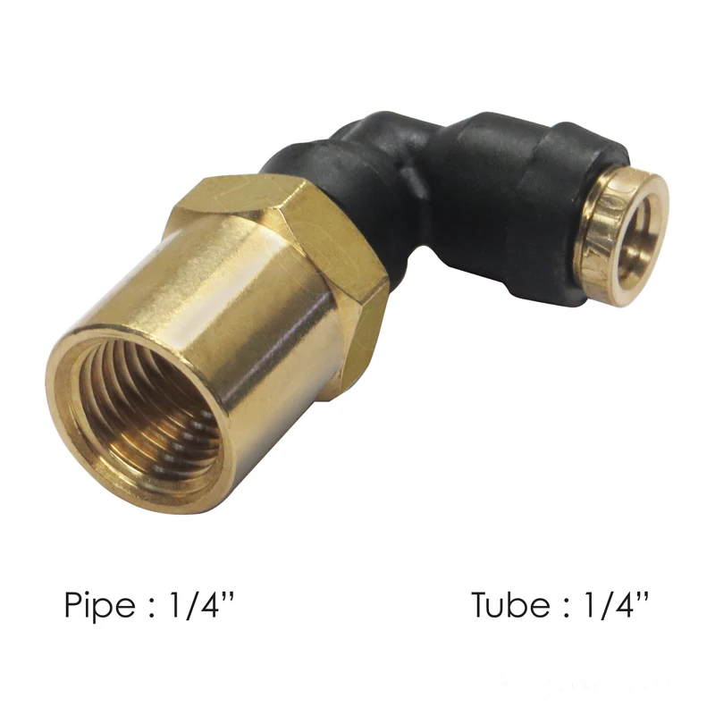 DOT Composite Push-Lock Air Brake Fitting 90° Swivel Female 1/4in Tube x 1/4in NPT Automann - 177.12C704B