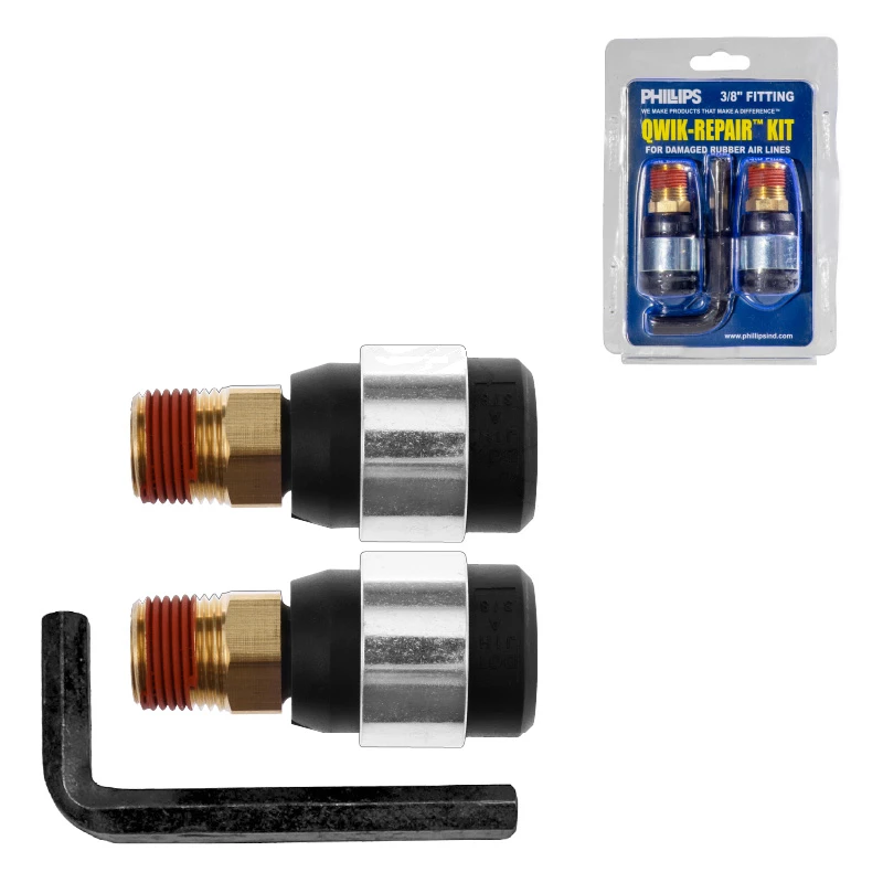 Universal 3/8in Air Brake Hose QWIK-REPAIR Kit Phillips - PHI12-052