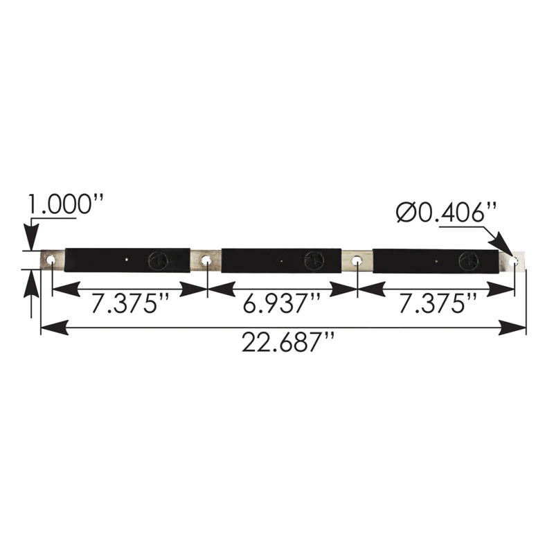Volvo VN VNL VNM (2004-2019) 4-Post Battery Bar Cable Negative (Black) Automann - 178.2024BK