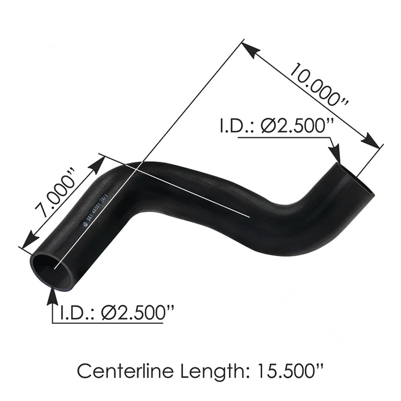 Cascadia P4 (2018-2024) Upper Radiator Hose 2.5in ID Automann - 561.46501