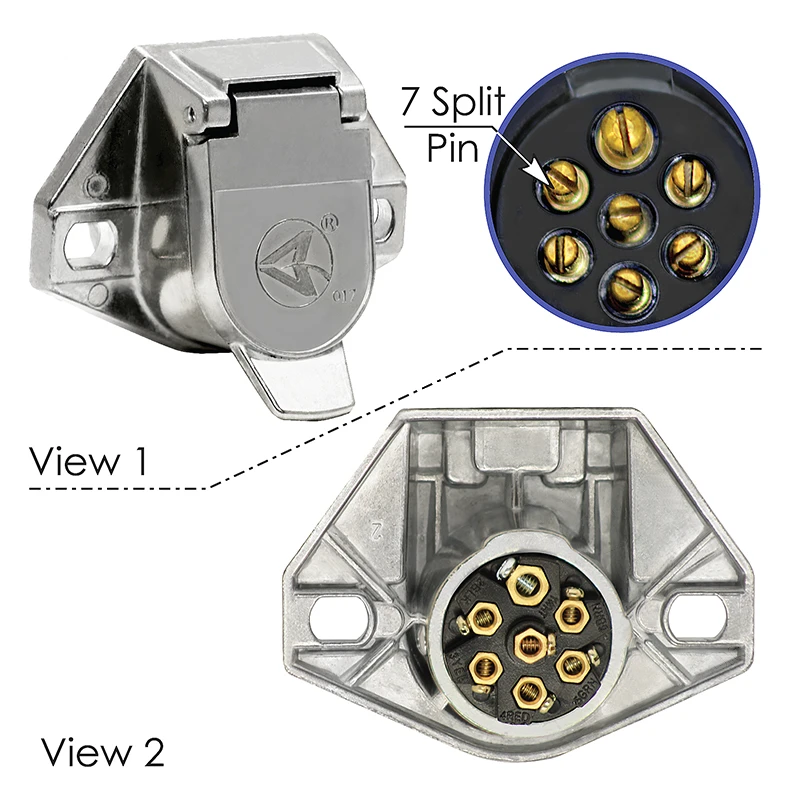 Universal Premium Heavy-Duty 7-Pin Trailer Socket Automann - 179.1017HDX