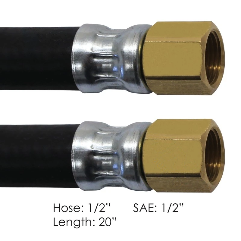 Universal 1/2in ID x 20in Air Brake Hose Assembly, Dual 1/2in SAE Female Swivel Automann - 177.7520