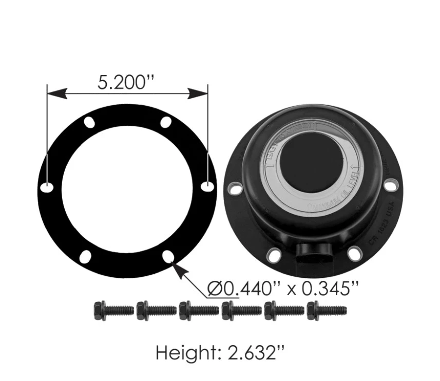 Trailer Axle Oil Fill Hubcap (5-1/8in BC) SKF - 180.CR1623