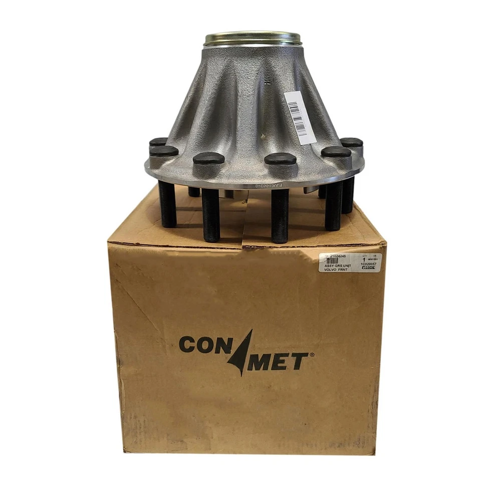 Volvo FF Front Aluminum Unitized 58mm ABS Hub Assembly ConMet - 10020057