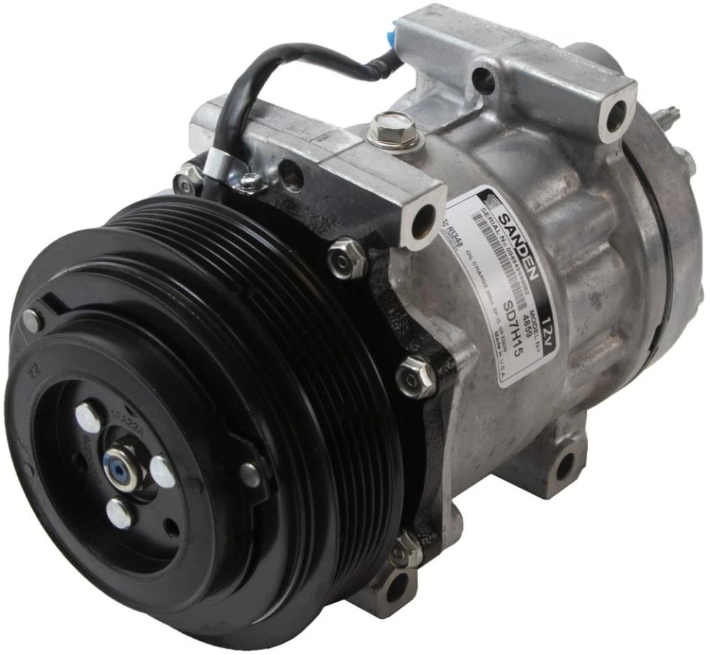 Kenworth/Peterbilt OEM Sanden SD7H15 A/C Compressor 12V 6-Groove 125mm Everco HD - 4859SAN