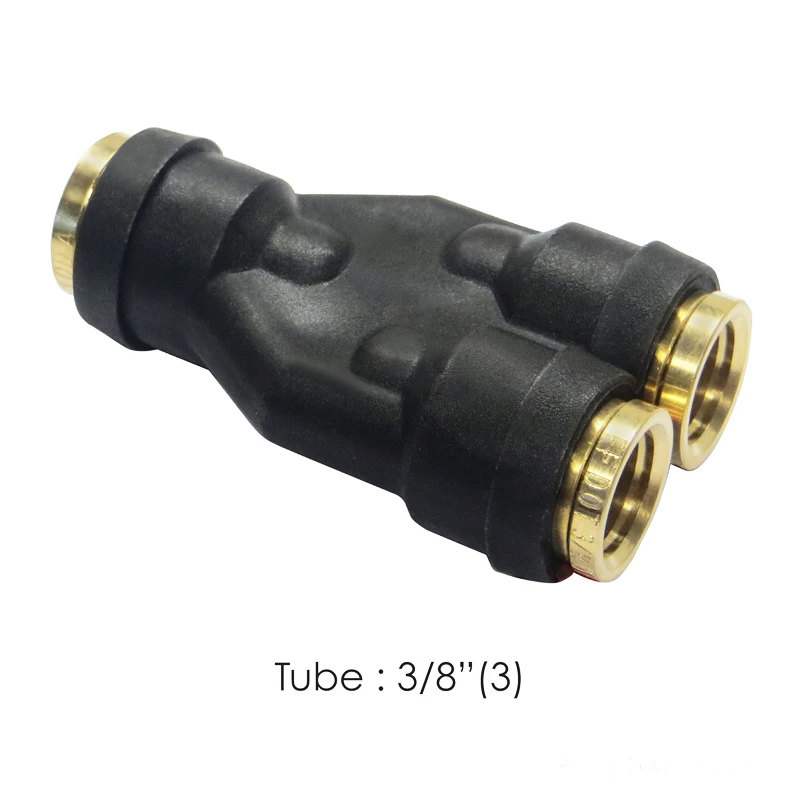 Universal 3-Way DOT Push-Lock Fitting 3/8in x 3/8in x 3/8in Tube Automann - 177.12C636