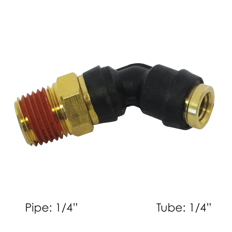 DOT Composite Push-Lock Air Brake Fitting 45° Swivel Male 1/4in Tube x 1/4in NPT Automann - 177.12C744B