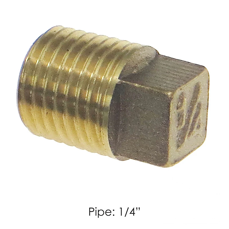 Brass NPT Air Brake Fitting Square-Head 1/4in Male Automann - 177.9109B