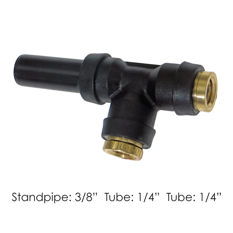 DOT Composite Push-Lock Air Brake Fitting Standpipe Run Dual 1/4in Tube x 3/8in Standpipe Automann - 177.12C5144C