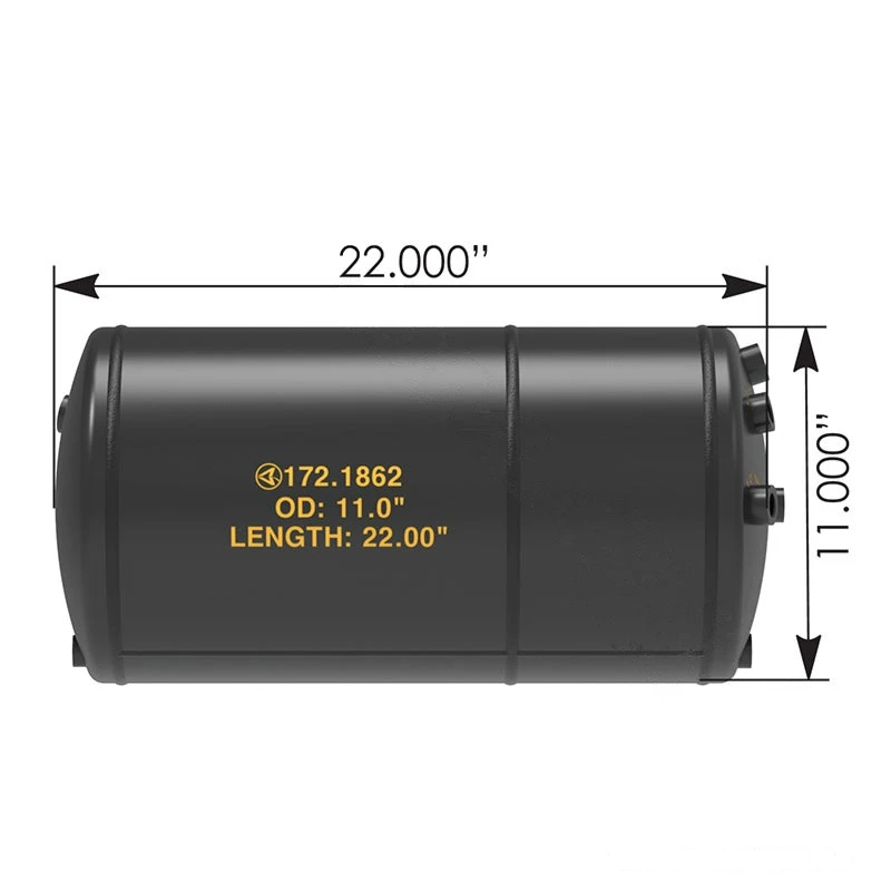 Freightliner Cascadia P3 Dual-Chamber Steel Air Tank 11in Automann - 172.1862