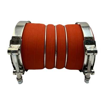 Universal Silicone Charge Air Cooler Hose 4inx6in (Red) with Clamps DTBP - DTBP-05-H3R4060RD