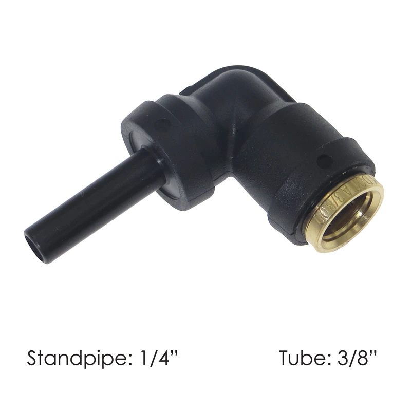Universal 90-Degree DOT Push-Lock Fitting 3/8in Tube x 1/4in Standpipe Automann - 177.12C596B