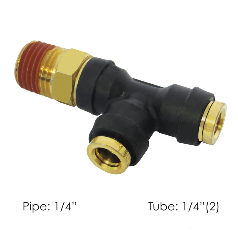 DOT Composite Push-Lock Air Brake Fitting Swivel Male Run 1/4in Tube x 1/4in NPT Automann - 177.12C714B