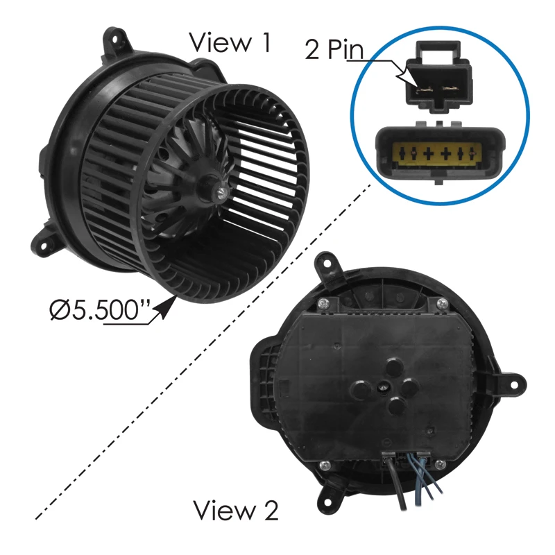 Freightliner M2 / Columbia / Cascadia Through 2009 HVAC Blower Motor Automann - 830.21211
