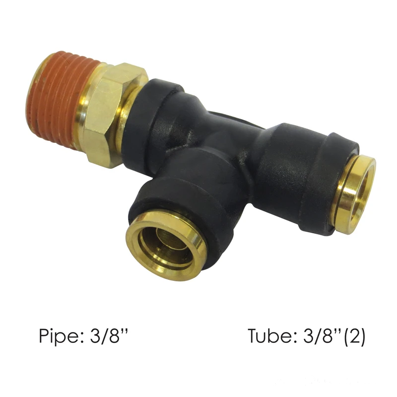 DOT Composite Push-Lock Air Brake Fitting Swivel Male Run 3/8in Tube x 3/8in NPT Automann - 177.12C716C