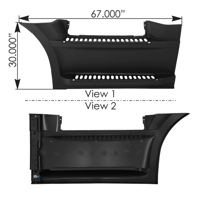 Cascadia P4 (2018+) Front Step Fairing (Black) LH AutoMann - 564.46750