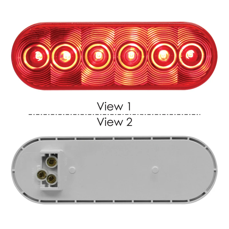 Universal Stop/Tail/Turn Light LED 6in Oval Red Automann - 571.LD60R6