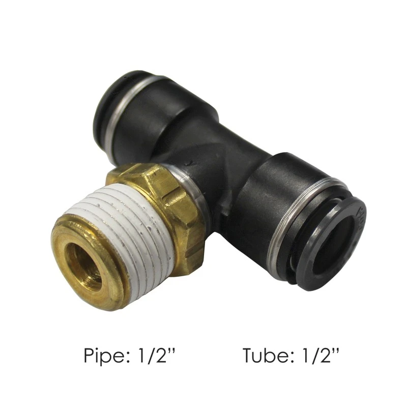 Universal Push Lock Connect Swivel Male Branch Tee 1/2in X 1/2in Automann - 177.11728D
