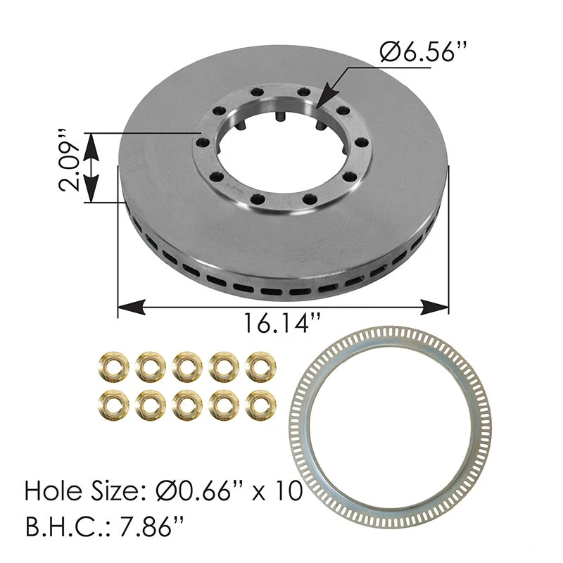 Mack / Volvo Steer Axle Air Disc Rotor 16.14in x 1.77in Webb - WEB55073PK