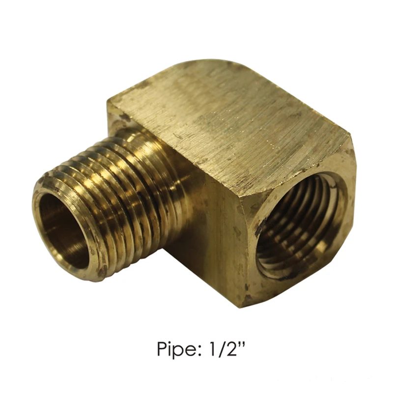 Brass NPT Air Brake Fitting 90° Street 1/2in Male x 1/2in Female Automann - 177.9116D